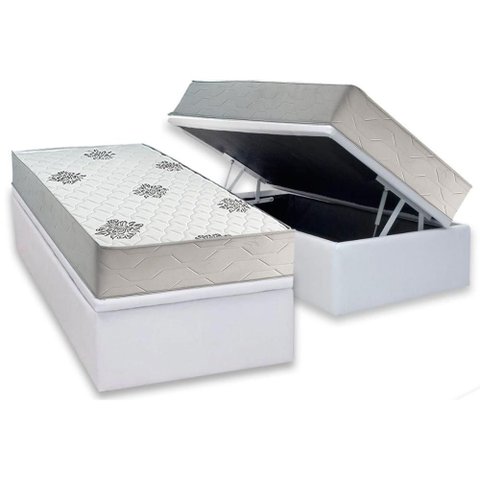 Cama Box Baú Solteiro + Colchão Ortopédico Inovaflex Comfort Premium