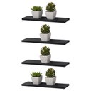 Ver imagem 1 de Kit 4 Prateleiras 40 x 15cm Preta Suporte Invisível