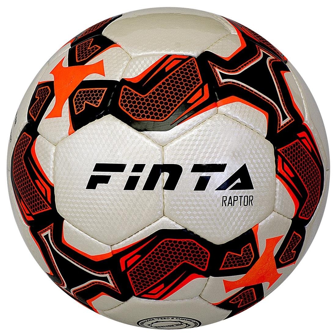 Bola Futebol Society Profissional Costurada Raptor Finta - Branco/Verde - 1
