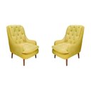 Ver imagem 1 de Kit 2 Poltronas Decorativas Lille Suede Amarelo - Dominic Decor