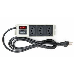 Filtro de Linha Power Line 10a 1m 3 Tomadas Bivolt 2p+t Multicraft - 3 Filtro de Linha Power Line 10a 1m 3 Tomadas Bivolt 2p+t Multicraft - 3