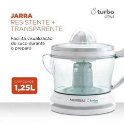 Espremedor de Frutas Mondial Turbo Citrus 25w E-01(127v) - 2