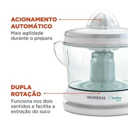 Espremedor de Frutas Mondial Turbo Citrus 25w E-01(127v) - 3