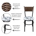 Ver imagem 2 de 2 Cadeiras Pretas para Cozinha Viena Avelã:Floral Branco