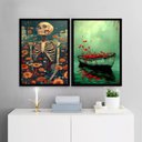 Ver imagem 1 de Kit 2 Quadros Decorativos da Morte Surge a Vida 33x24cm - com Vidro:moldura Preta