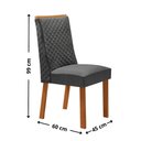 Ver imagem 3 de Conjunto de Jantar Olimpia 4 Lugares Tampo MDF com Cadeiras Yasmin Grafite 120cm Moderna