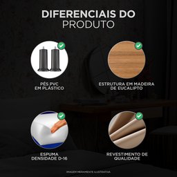 Cabeceira Cama Box Solteiro Lana 100cm Suede Rosê - Desk Design - 4