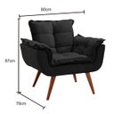 Ver imagem 3 de Poltrona Opala Pé Palito 1 Lugar Preto  - Montanaris decor
