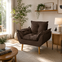 Ver imagem 1 de Poltrona Decorativa Sala Recepção Escritório Opala Pé Palito 1 Lugar- Marrom