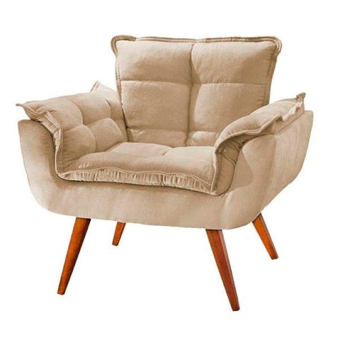 Poltrona Opala Pé Palito 1 Lugar Nude Home Decorações