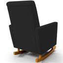 Ver imagem 2 de Poltrona de Amamentação com Balanço e Puff Ravena W01 Suede Preto - Lyam Decor