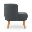 Ver imagem 4 de Poltrona Estofada Tecido Boucle Confortavel para Sala de Espera Pés de Madeira Resistente Elegante
