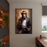 Quadro Decorativo Animais Monkey Evolution com Moldura Preto - 150x100 Cm - 3