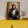 Quadro Decorativo Animais Monkey Evolution com Moldura Preto - 150x100 Cm - 4