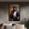 Quadro Decorativo Animais Monkey Evolution com Moldura Preto - 150x100 Cm - 1
