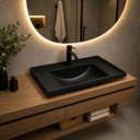 Ver imagem 6 de Pia Lavatório para Banheiro 60cm Lavabo Plástico Compacto Preto