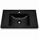 Ver imagem 1 de Pia Lavatório para Banheiro 60cm Lavabo Plástico Compacto Preto
