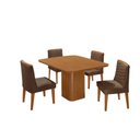 Ver imagem 2 de Mesa de Jantar Eloise 90cm Tampo Mdf Laminado Canto Copo com 4 Cadeiras Eloise Moderna Mobília