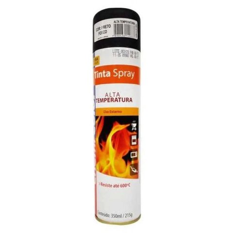 Tinta Spray Chemicolor Alta Temp. Preto Fosco 350ml 215g
