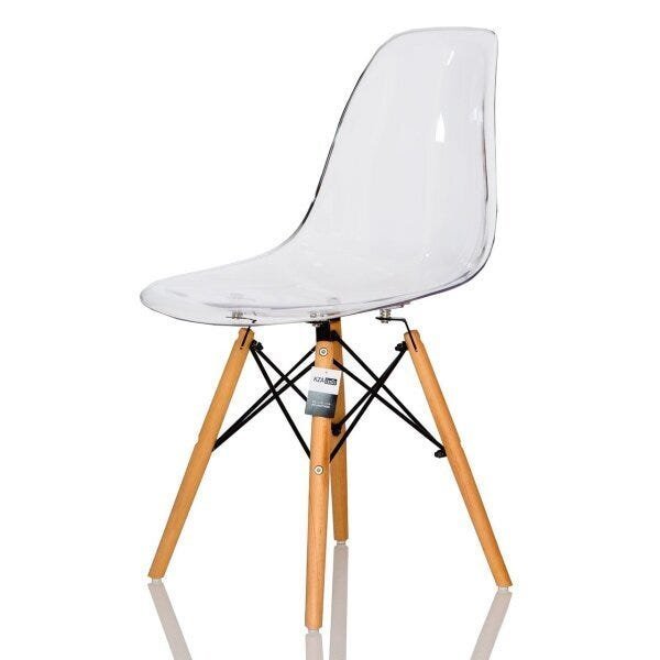 Cadeira Charles Eames Eiffel Wood - Design - Acrílica Transparente