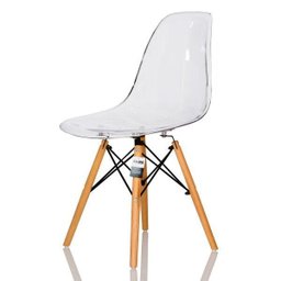 Cadeira Charles Eames Eiffel Wood - Design - Acrílica Transparente - 1