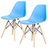 Kit 2 Cadeiras Charles Eames Eiffel Wood - Design - Azul - 1