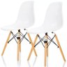 Kit 2 Cadeiras Charles Eames Eiffel Wood - Design - Branca - 1