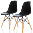 Ver imagem 1 de Kit 2 Cadeiras Charles Eames Eiffel Wood - Design - Preta