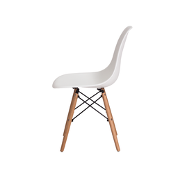 Kit 4 Cadeiras Charles Eames Eiffel Branca Polipropileno Base Madeira Sala Jantar - 4