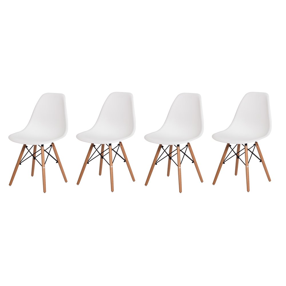 Kit 4 Cadeiras Charles Eames Eiffel - Branca Kza Bela