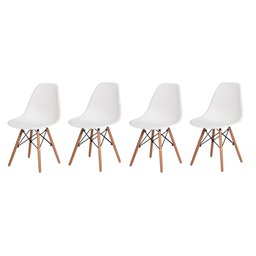 Kit 4 Cadeiras Charles Eames Eiffel - Branca Kza Bela - 1