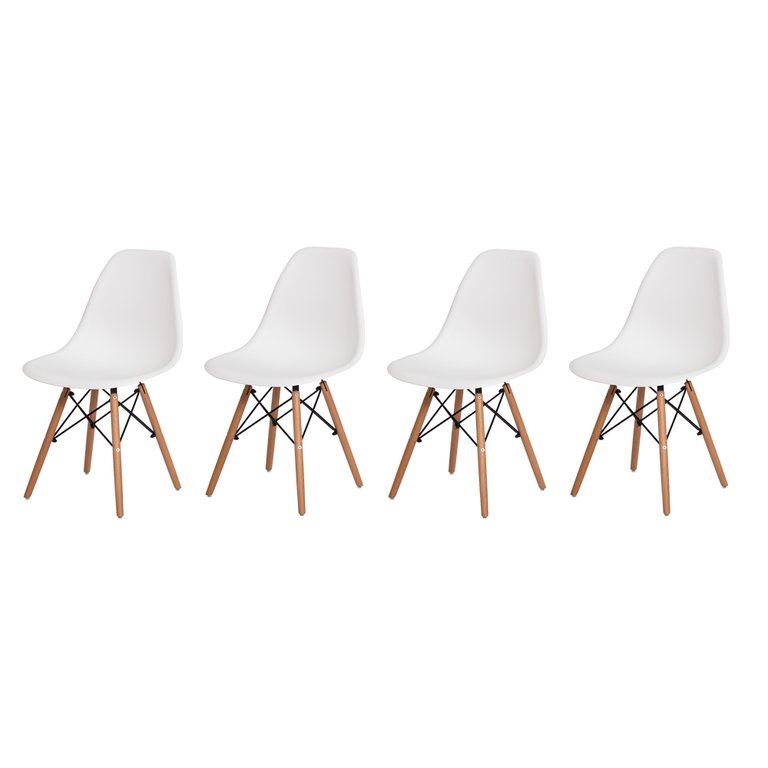Kit 4 Cadeiras Charles Eames Eiffel - Branca Kza Bela