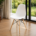 Ver imagem 2 de Kit 4 Cadeiras Charles Eames Eiffel Branca Polipropileno Base Madeira Sala Jantar