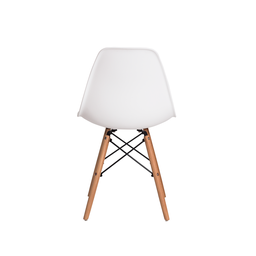Kit 4 Cadeiras Charles Eames Eiffel Branca Polipropileno Base Madeira Sala Jantar - 5