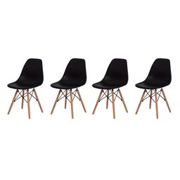 Kit 4 Cadeiras Charles Eames Eiffel - Preta Kza Bela - 1