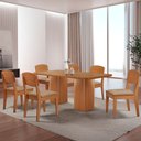 Ver imagem 1 de Mesa de Jantar Eloise 180cm Tampo Mdf Laminado com 6 Cadeiras Copper Moderna Mobília