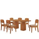 Ver imagem 2 de Mesa de Jantar Eloise 180cm Tampo Mdf Laminado com 6 Cadeiras Copper Moderna Mobília