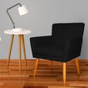 Ver imagem 4 de Kit 3 Poltronas Decorativa para Sala de Estar Cecília Suede Preto - Montanaris Decor Md Montanaris D