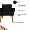 Ver imagem 6 de Kit 3 Poltronas Decorativa para Sala de Estar Cecília Suede Preto - Montanaris Decor Md Montanaris D
