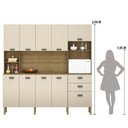 Ver imagem 4 de Armario de Cozinha Compacta 10 Portas 2 Gavetas Toronto - Freijó/nero