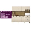 Ver imagem 6 de Armario de Cozinha Compacta 10 Portas 2 Gavetas Toronto - Freijó/nero
