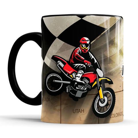 Caneca Moto Motociclista Motocross com Caixinha