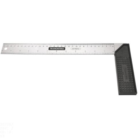 Esquadro 25 Cm Tramontina em Aço Temperado com Cabo Injetado Tramontina