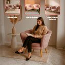 Ver imagem 2 de Kit 4 Poltrona Sala Decorativa Pétala Veludo Rosa Pés Palito Castanho - Arkell