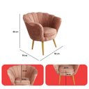 Ver mais imagens de Kit 4 Poltrona Sala Decorativa Pétala Veludo Rosa Pés Palito Castanho - Arkell