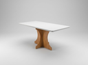Ver imagem 1 de Mesa Londres 120cm com Vidro para Sala de Jantar Cinamomo/Off White