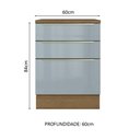 Ver imagem 3 de Balcão 60 cm 3 Gavetas Rustic/Cinza Lux Madesa