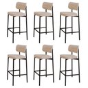 Ver imagem 1 de Banqueta Alta Bar Estofada Kit 6 Ella M25 Linho Areia - Mpozenato