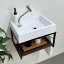 Ver imagem 6 de Bancada Lavatório Suspenso Gabinete com Cuba e Prateleira para Banheiro e Lavabo Compacto