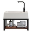 Ver imagem 4 de Bancada Lavatório Suspenso Gabinete com Cuba e Prateleira para Banheiro e Lavabo Compacto